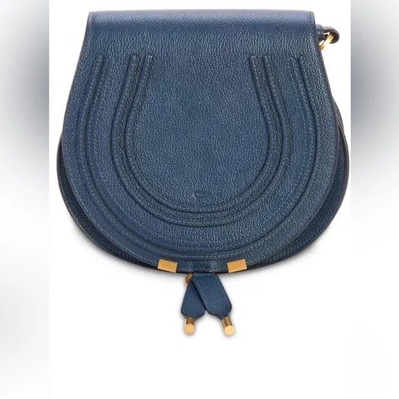 Chloe’ Marcie Leather Medium Saddle Bag with Chloe’ Dust Bag - Picture 1 of 16